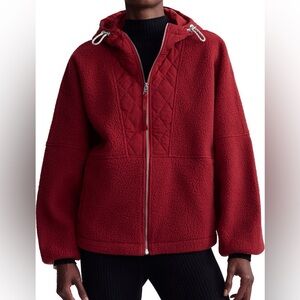 Varley Richfield Quilted Fleece Jacket in Red Dahlia - Large